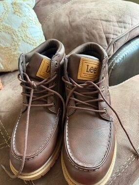 Lee Men’s Brown Lace-Up Casual Work Boots